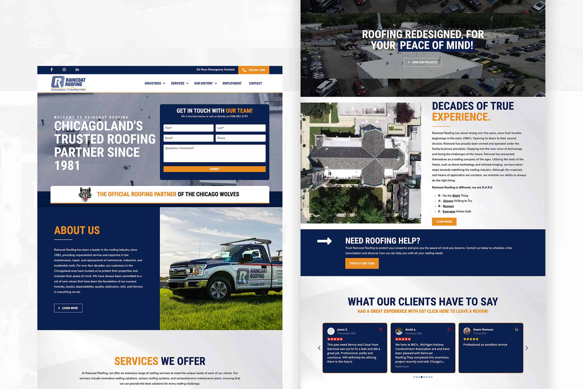 Custom website design sample