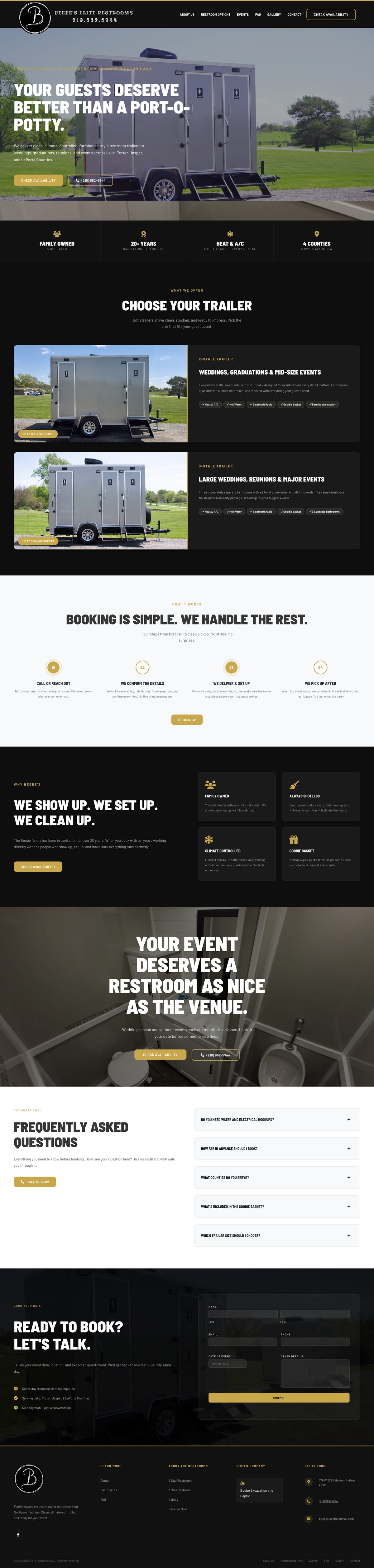 Beebe's Elite Restrooms full website by True Mtn