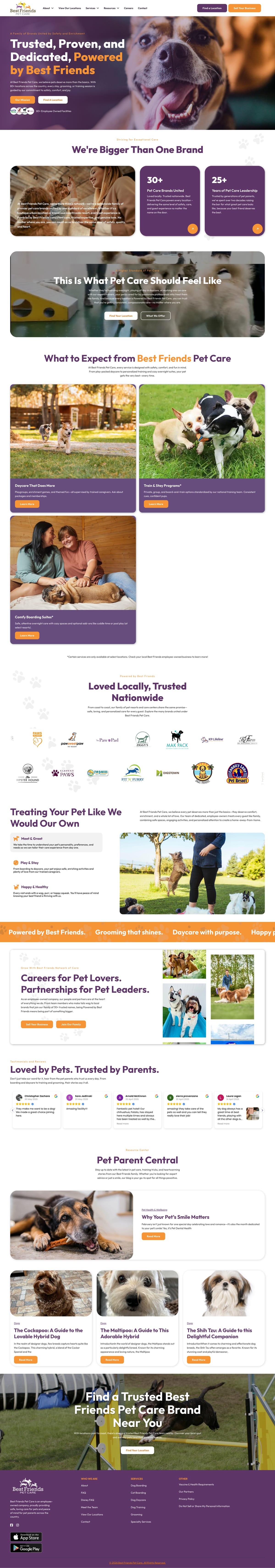 Best Friends Pet Care full website by True Mtn