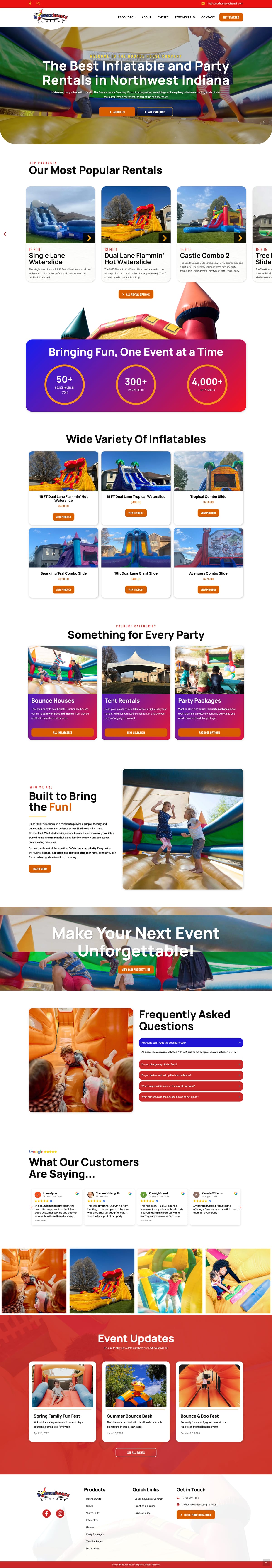 The Bounce House Company full website by True Mtn