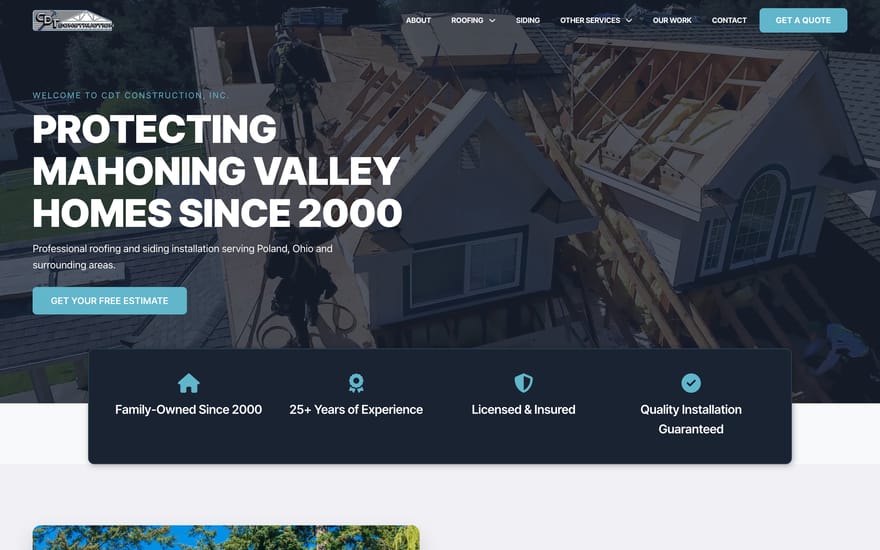 CDT Construction website designed by True Mtn