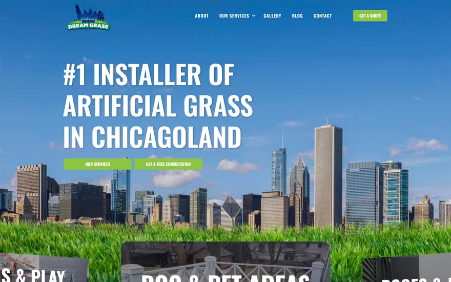Chicago Dream Grass website designed by True Mtn