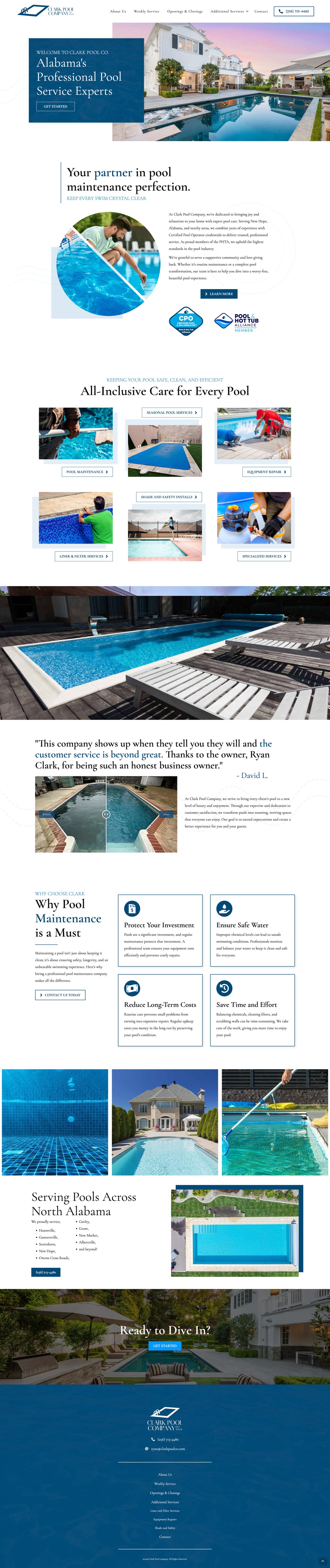 Clark Pool Company full website by True Mtn