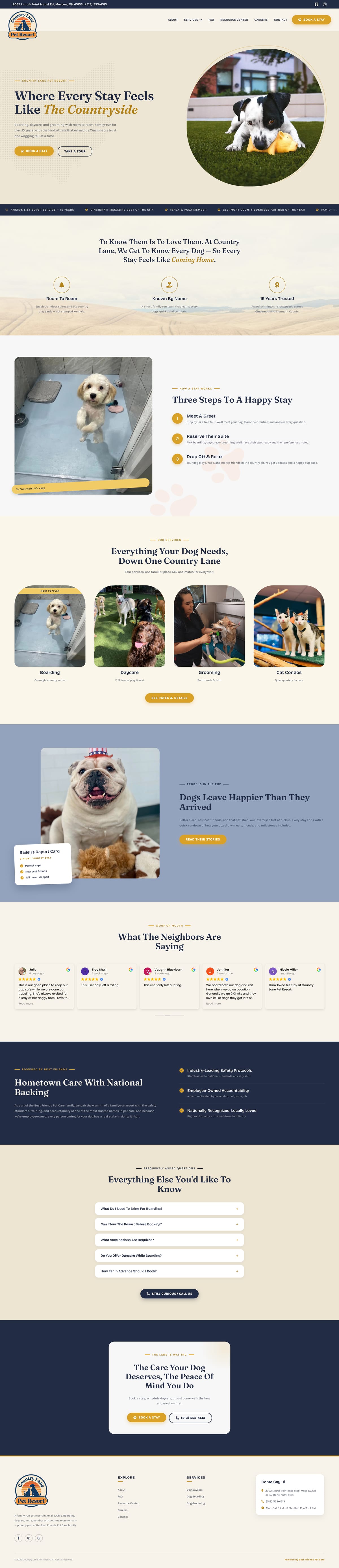 Country Lane Pet Resort full website by True Mtn