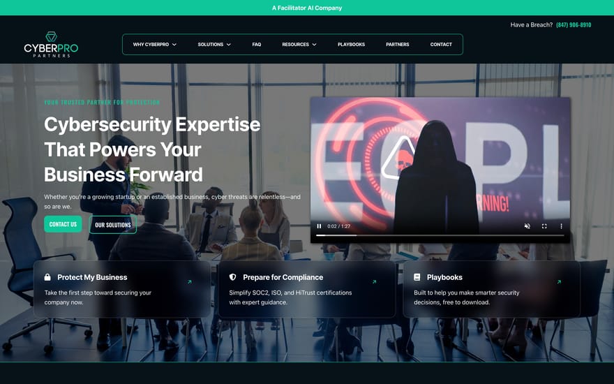 CyberPro Partners website designed by True Mtn