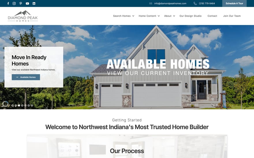 Diamond Peak Homes website designed by True Mtn
