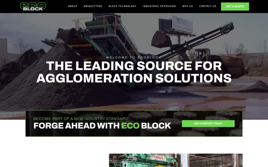 Eco Block website designed by True Mtn