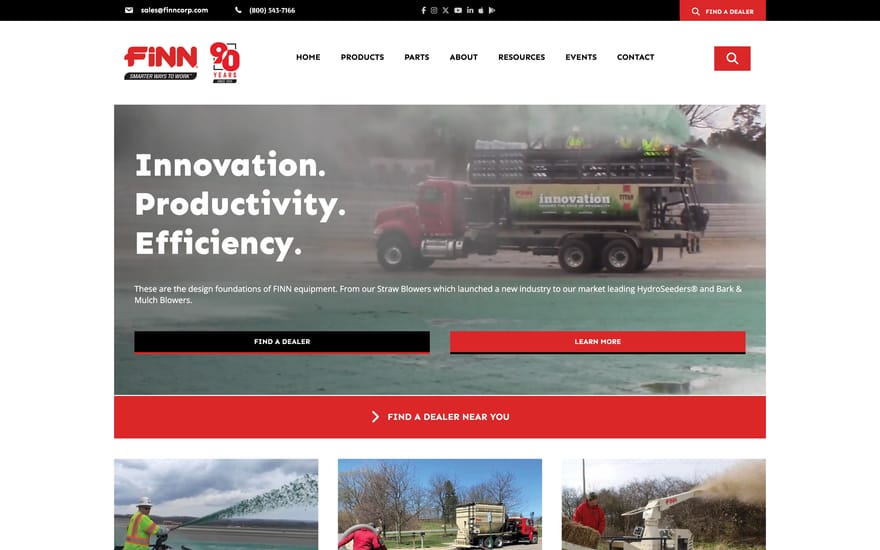 Finn Corporation website designed by True Mtn