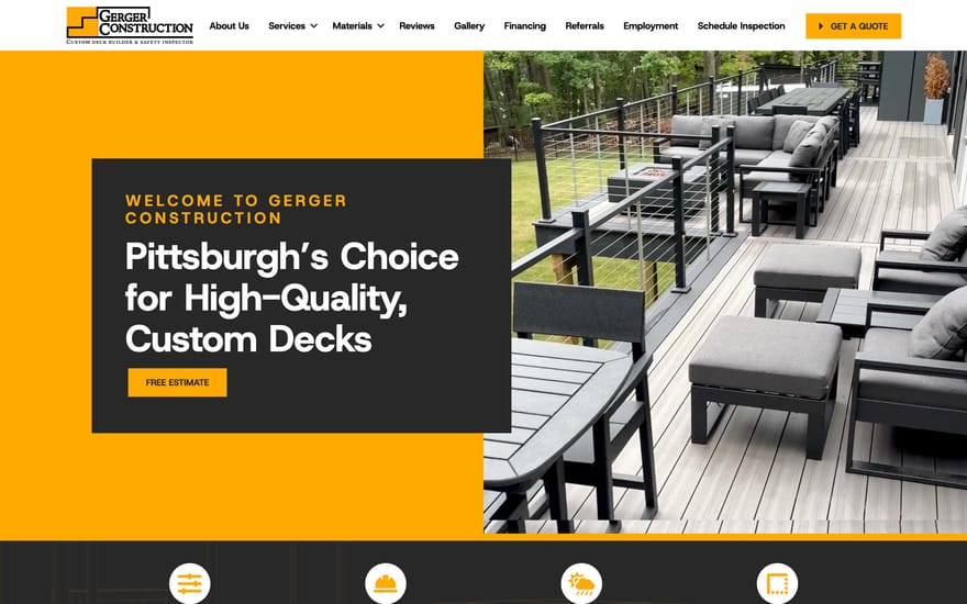 Gerger Construction website designed by True Mtn