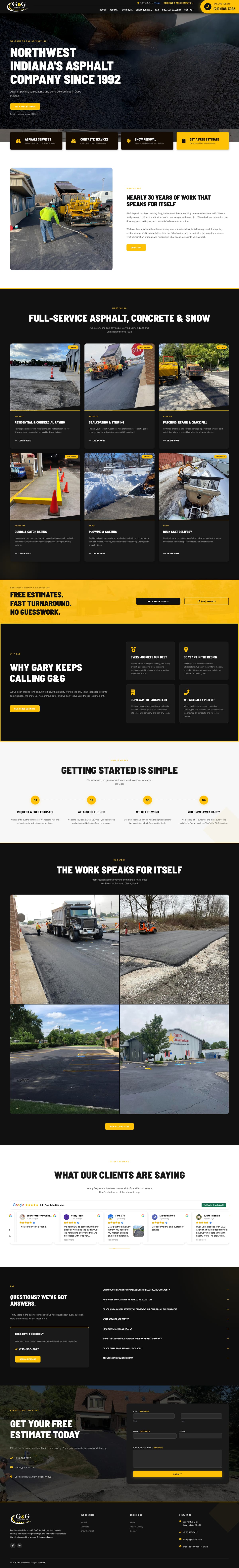 G&G Asphalt Maintenance full website by True Mtn