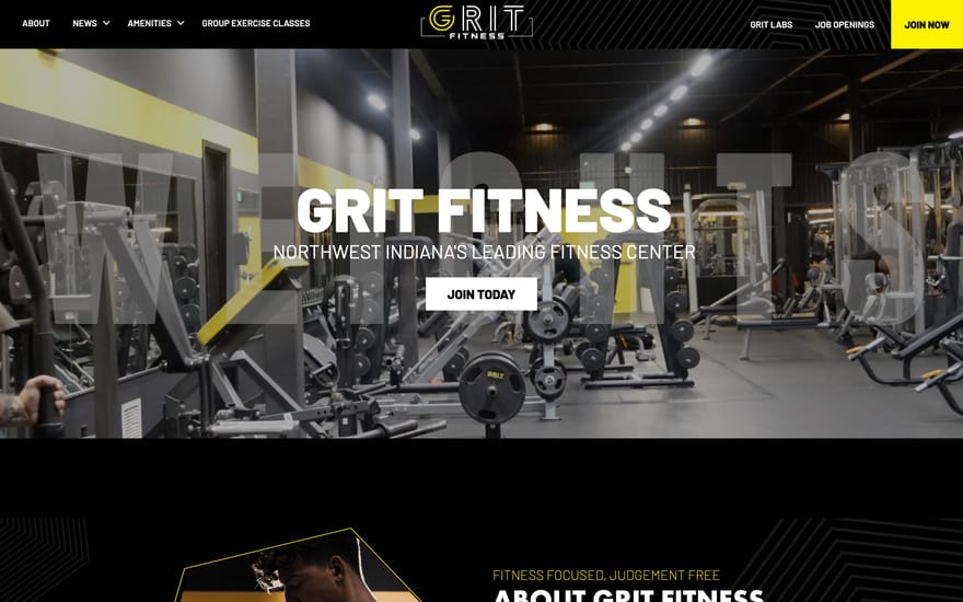 Grit Fitness website designed by True Mtn