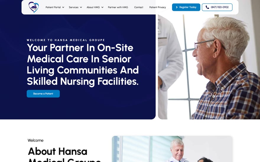 Hansa Medical Groupe website designed by True Mtn