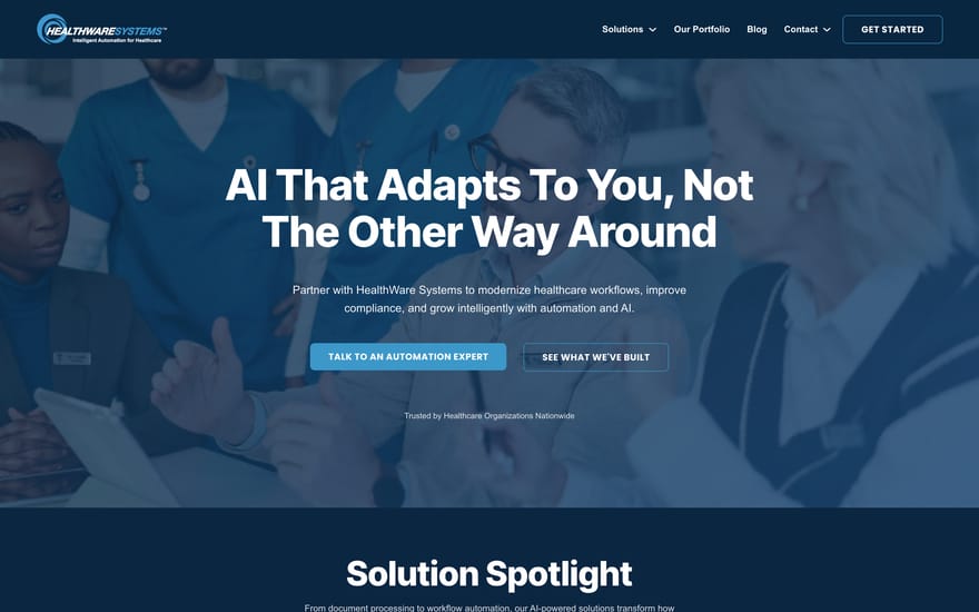 HealthWare Systems website designed by True Mtn