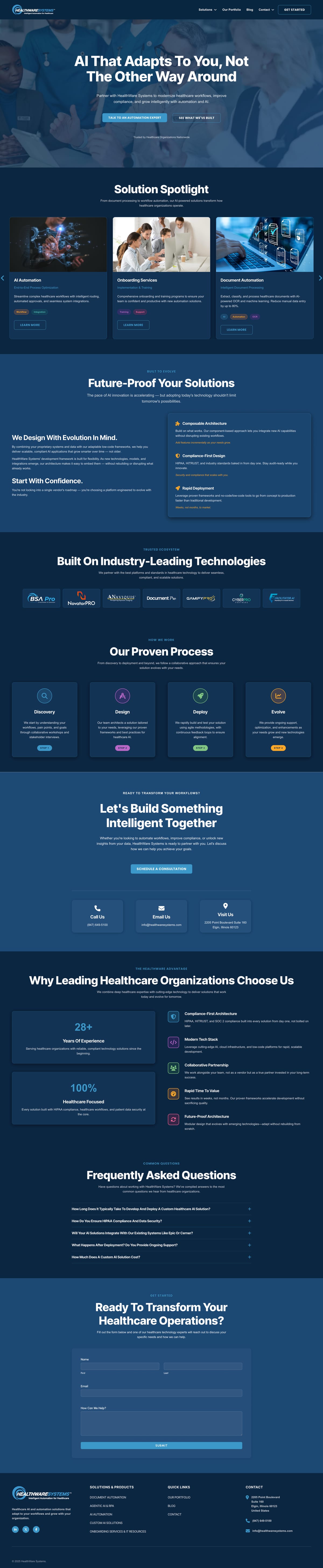 HealthWare Systems full website by True Mtn