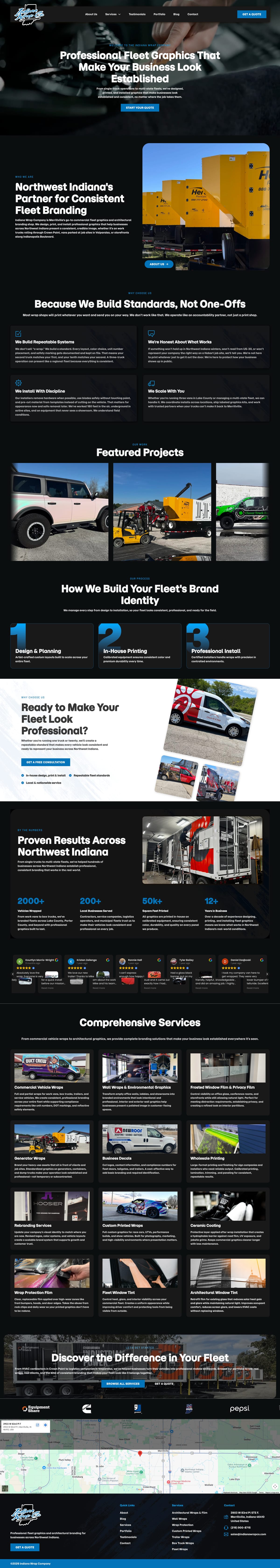 Indiana Wrap Co full website by True Mtn