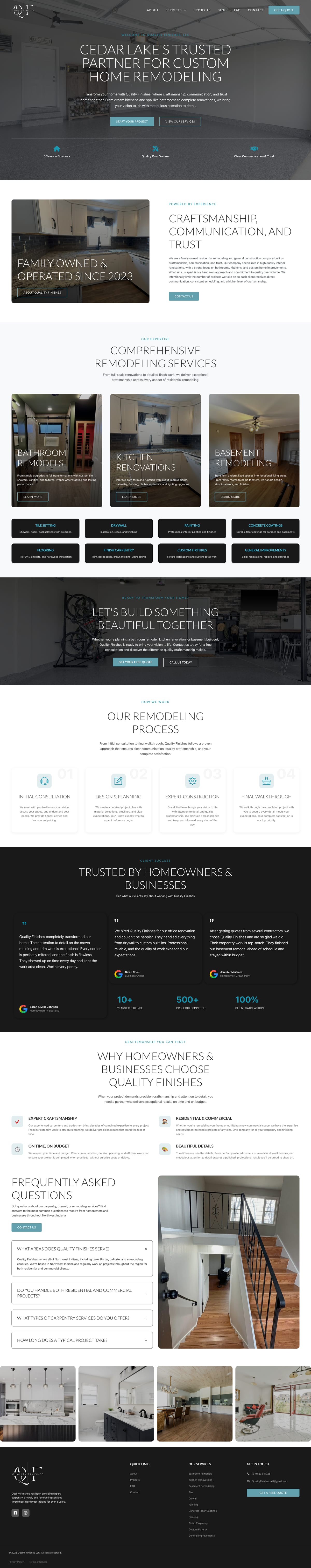 Quality Finishes full website by True Mtn