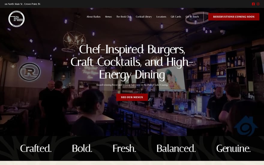 Radius Crown Point website by True Mtn