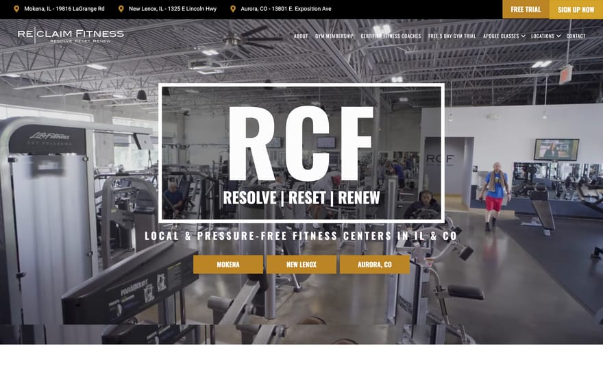 ReClaim Fitness website designed by True Mtn