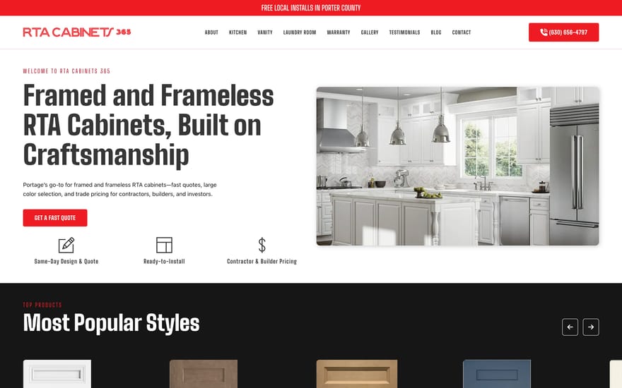 RTA Cabinets 365 website designed by True Mtn