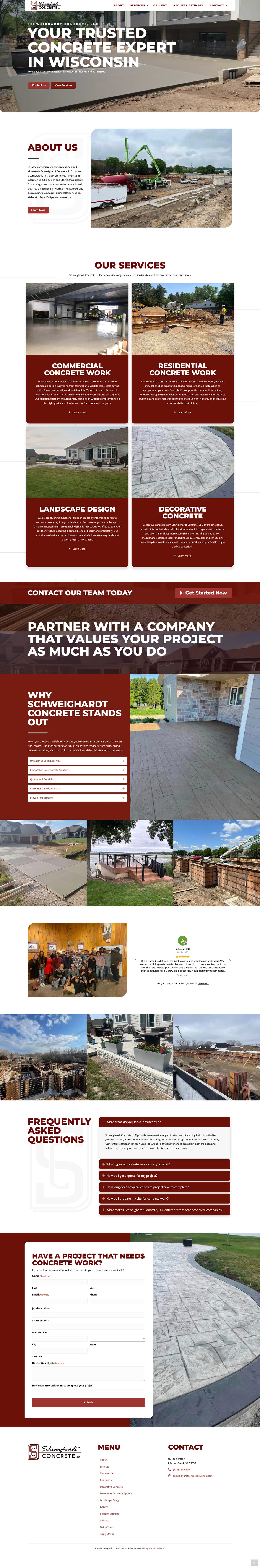 Schweighardt Concrete full website by True Mtn