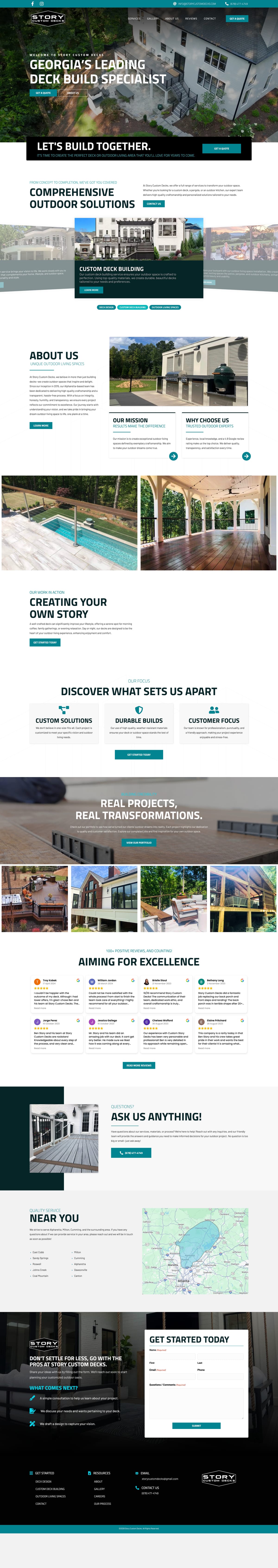 Story Custom Decks full website by True Mtn