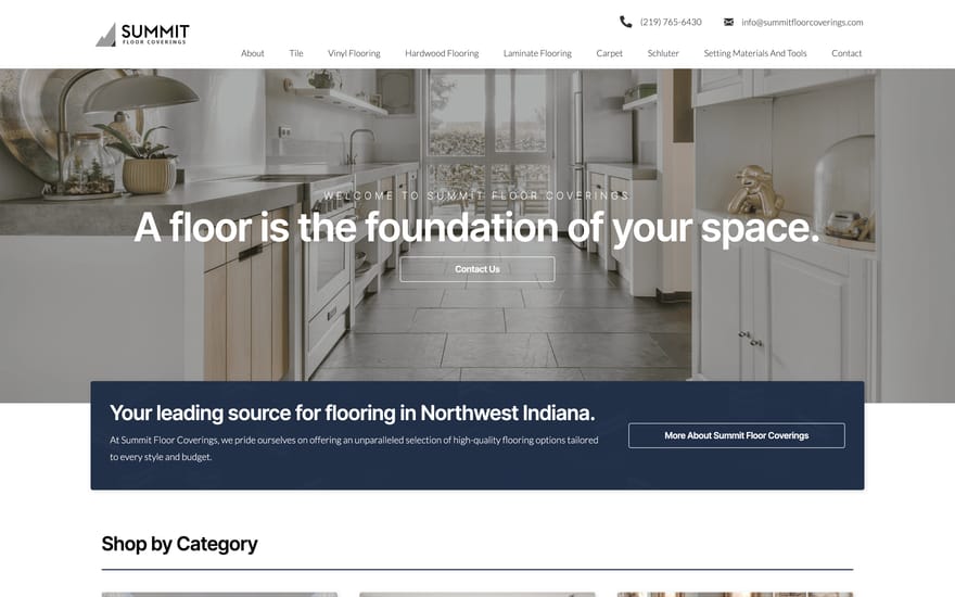 Summit Floor Coverings website designed by True Mtn
